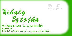 mihaly sztojka business card