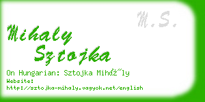 mihaly sztojka business card